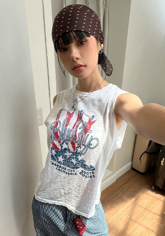 U.S.A CRINKLE SLEEVELESS